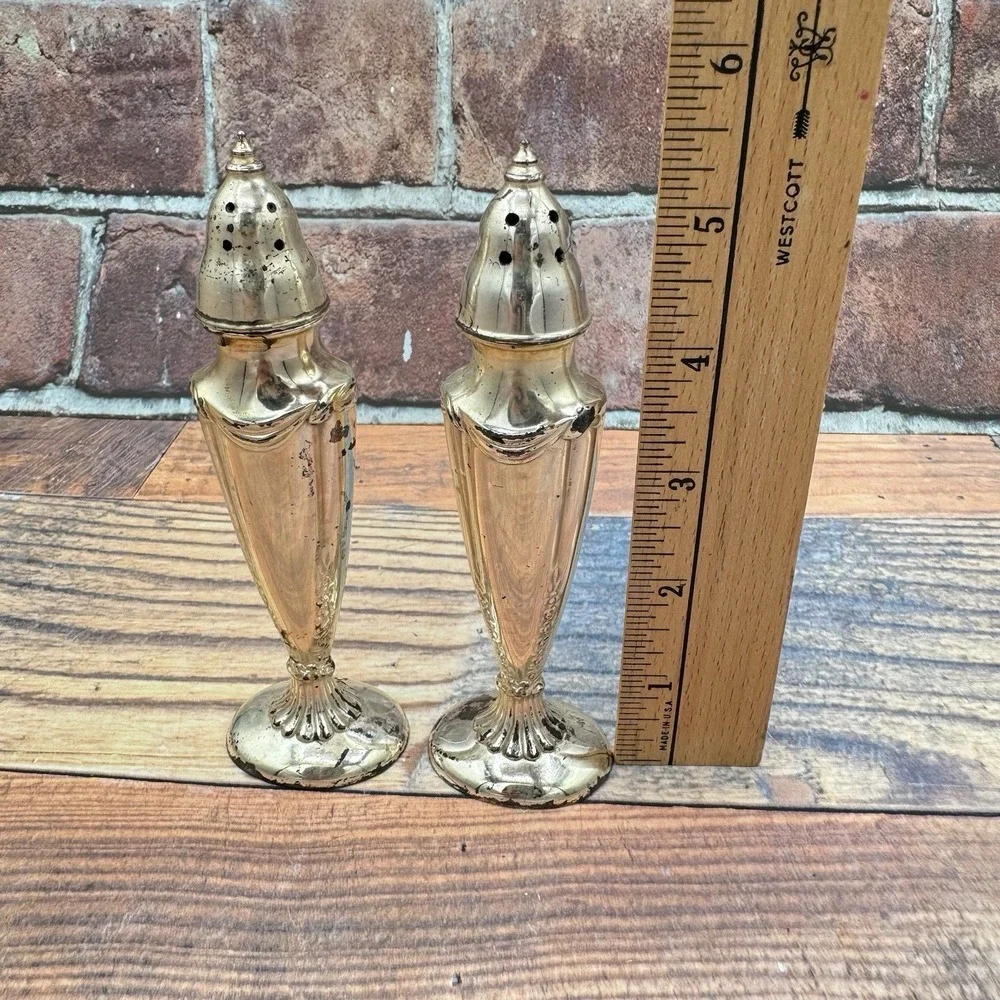 Vintage 1930s LA FRANCE 702 Silverplate Salt‎ & Pepper Shakers USA K24